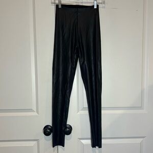 Commando Black Faux Leather High Waist Leggings S